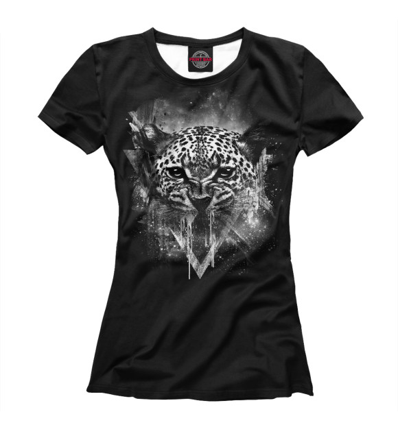 Женская футболка с изображением Леопард цвета Белый