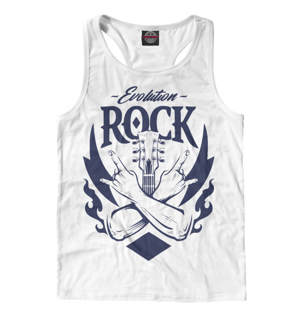 Мужская майка-борцовка с изображением Rock цвета Белый