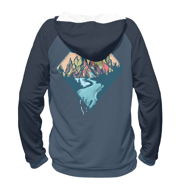 Женское худи с изображением Mountains цвета Белый