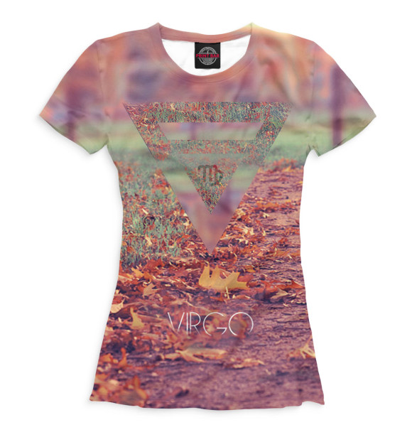 Женская футболка с изображением Дева цвета Белый