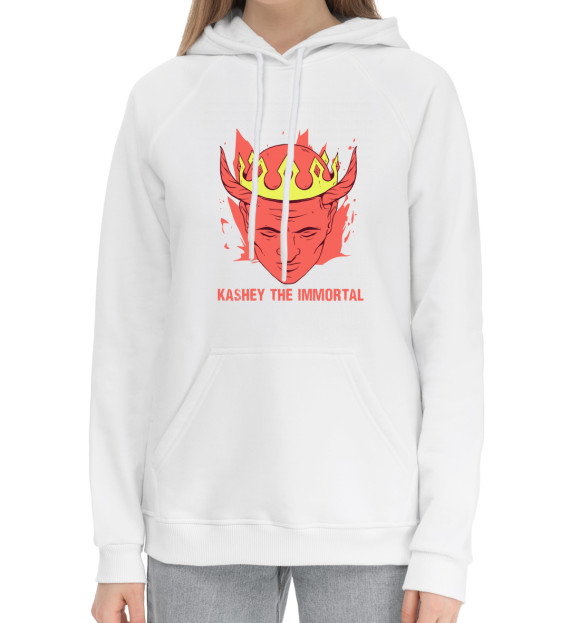 Женский хлопковый худи с изображением Кащей Бессмертный цвета Белый