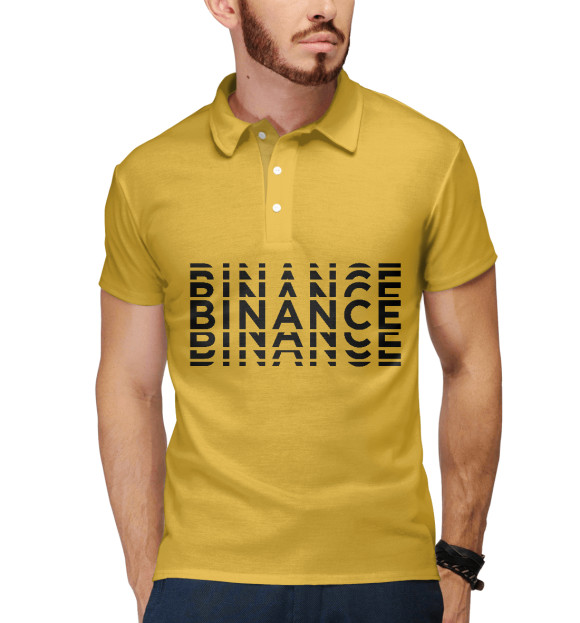 Мужское поло с изображением Binance цвета Белый