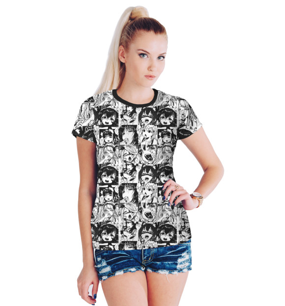 Женская футболка с притом Dark anime цвета Белый Женская футболка с изображением Dark anime цвета Белый