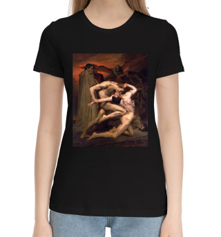 Женская хлопковая футболка Данте и Вергилий в аду