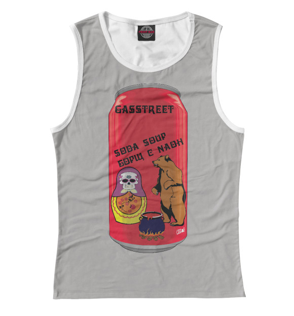 Майка для девочки с изображением Борщ (на газировке) цвета Белый