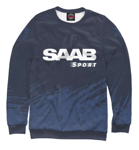 Мужской свитшот с изображением Saab | Sport цвета Белый