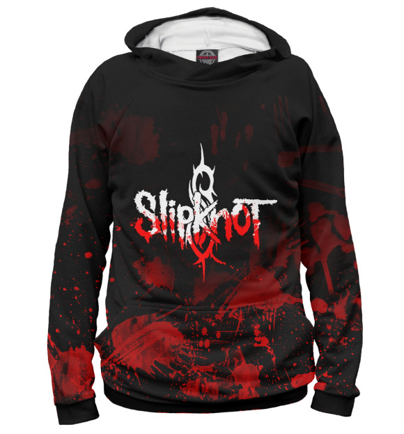 Женское худи с изображением Slipknot цвета Белый