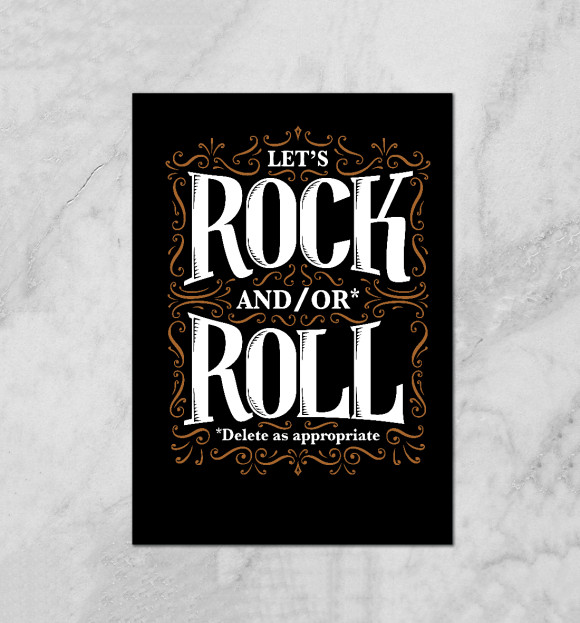 Плакат с изображением Lets Rock цвета Белый