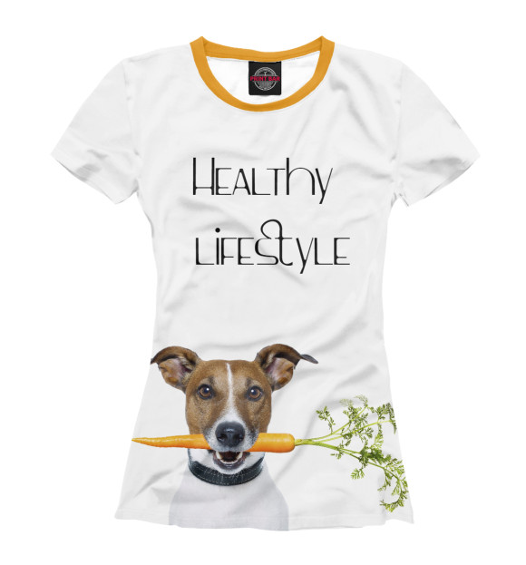 Женская футболка с изображением Healthy lifestyle цвета Белый