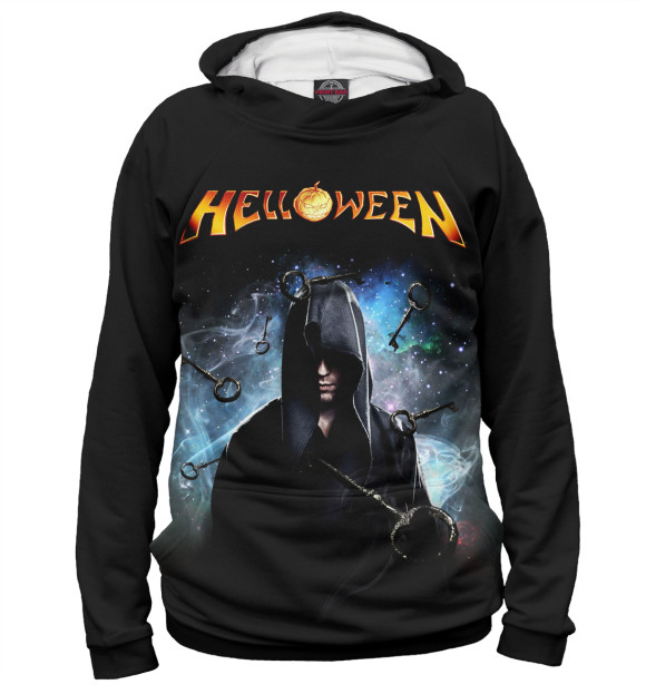 Мужское худи с изображением Helloween цвета Белый