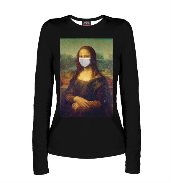 Женский лонгслив с изображением Мона Лиза цвета Белый