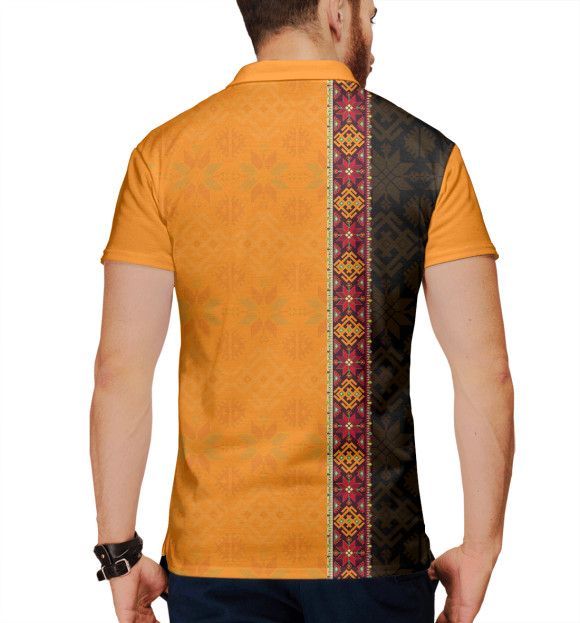 Мужское поло с изображением Славянский символ белобога цвета Белый