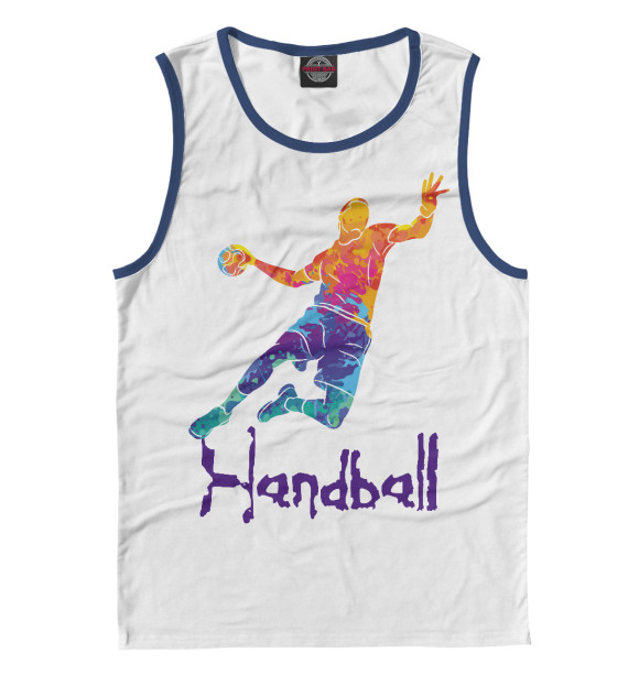 Мужская майка с изображением Handball цвета Белый