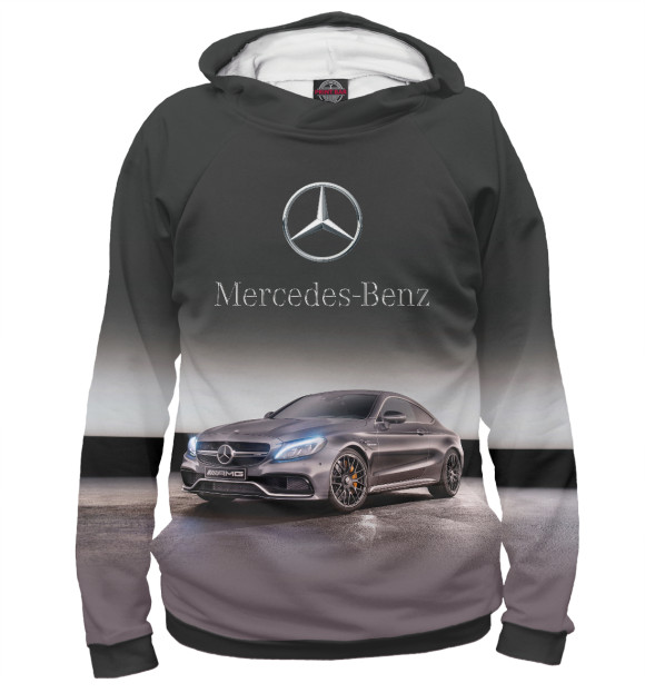 Женское худи с изображением Mercedes цвета Белый