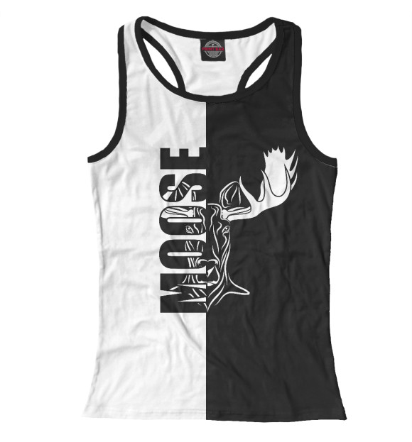 Женская майка-борцовка с изображением Лось цвета Белый