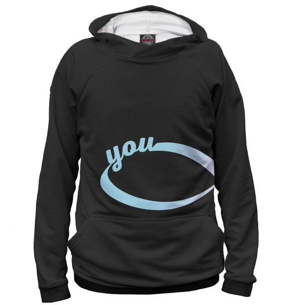 Мужское худи с изображением Половинки бесконечности цвета Белый