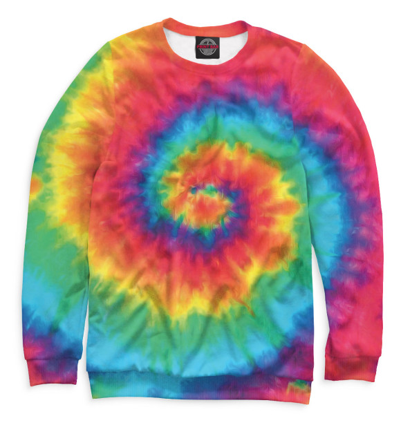 Мужской свитшот с изображением Tie-dye цвета Белый