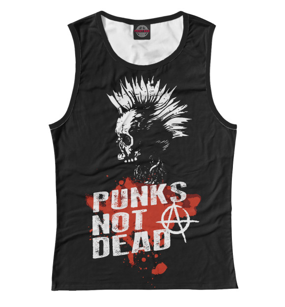 Майка для девочки с изображением Punks not dead цвета Белый