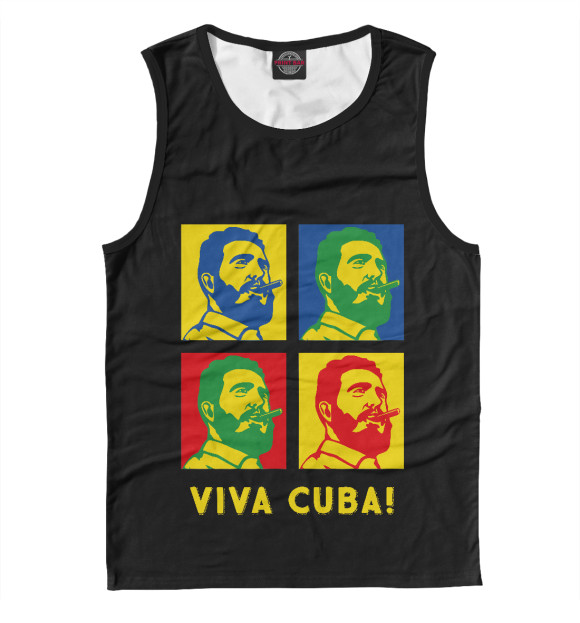 Мужская майка с изображением Viva Cuba цвета Белый