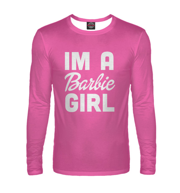 Мужской лонгслив с изображением IM A Barbie GIRL цвета Белый