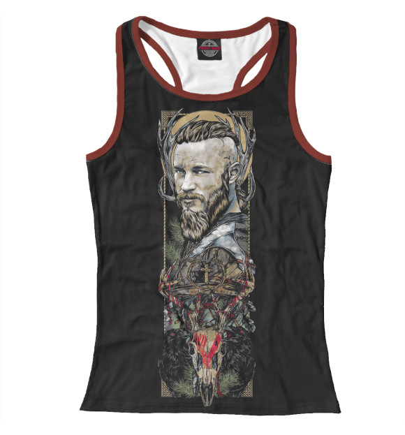 Женская майка-борцовка с изображением Рагнар Лодброк цвета Белый