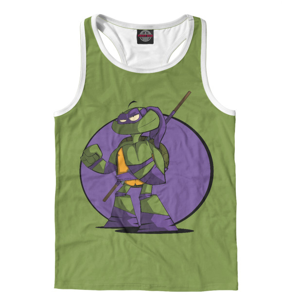 Мужская майка-борцовка с изображением Черепашка Донателло цвета Белый