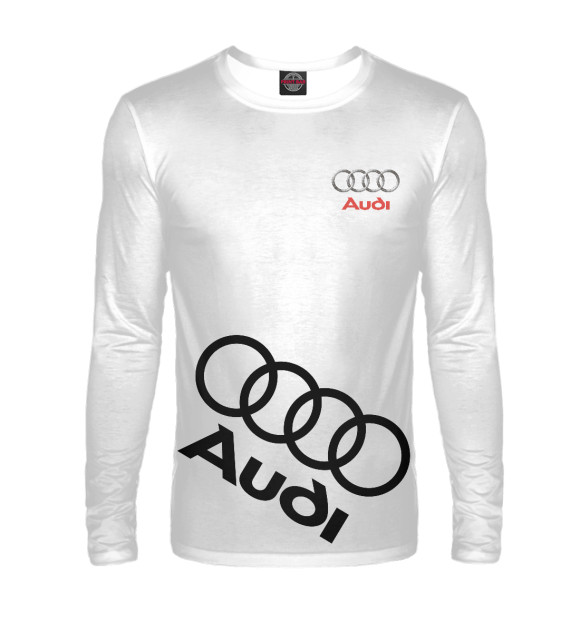 Мужской лонгслив с изображением Audi цвета Белый