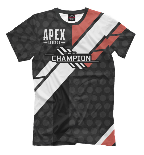 Мужская футболка с изображением Apex legends we are the champion цвета Черный