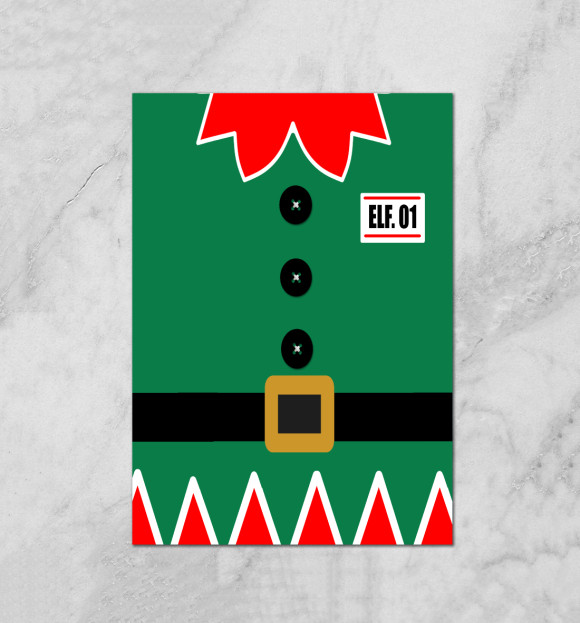 Плакат с притом Костюм эльфа цвета Белый Плакат с изображением Костюм эльфа цвета Белый