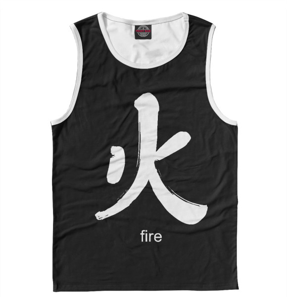 Мужская майка с изображением sign Fire цвета Белый