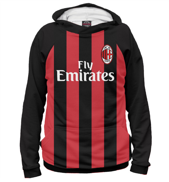 Женское худи с изображением AC Milan цвета Белый