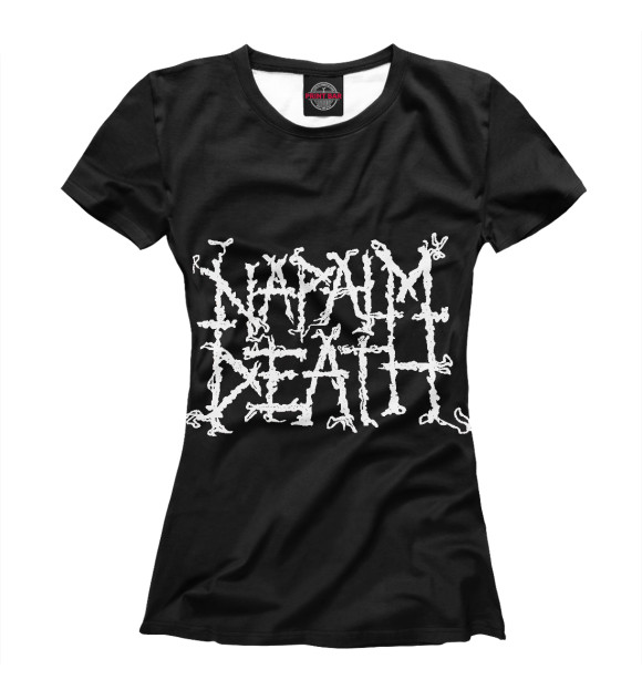 Женская футболка с изображением Napalm Death цвета Белый