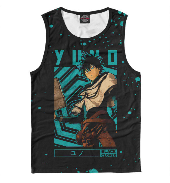 Мужская майка с изображением Чёрный клевер Юно цвета Белый