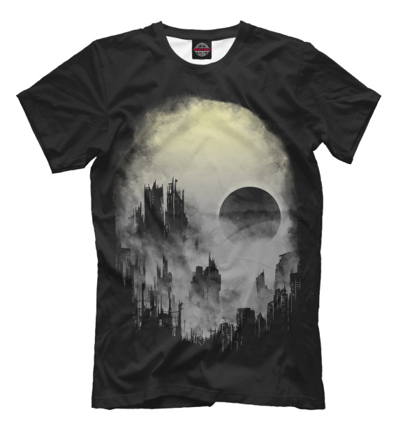 Мужская футболка с изображением Мертвый туман цвета Черный