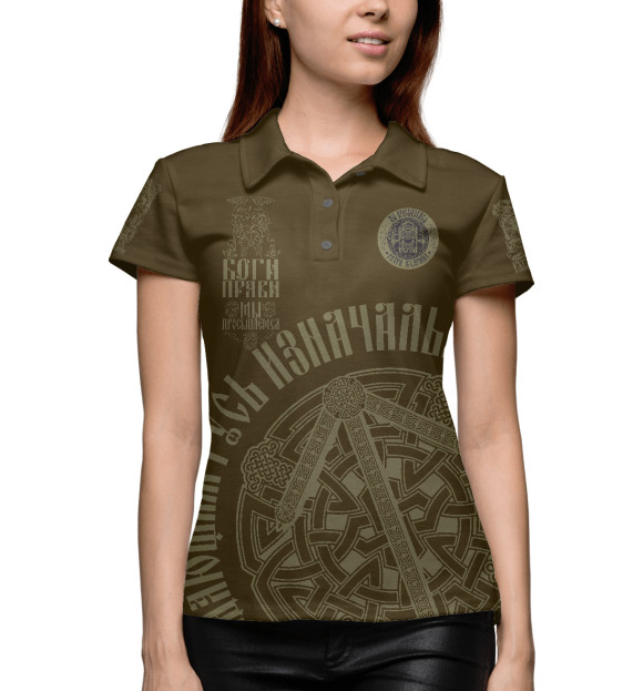 Женское поло с изображением Боги Прави цвета Белый