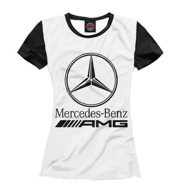 Женская футболка с изображением Mercedes-Benz AMG цвета Белый