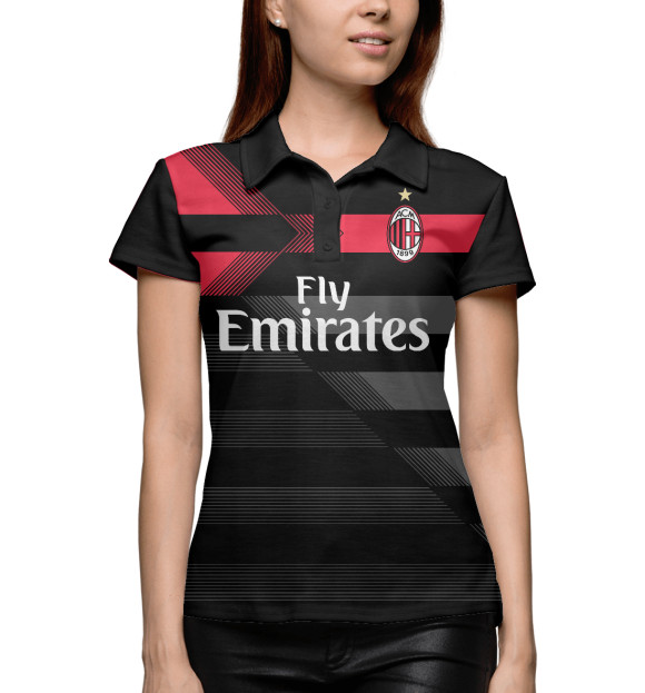 Женское поло с изображением AC Milan цвета Белый
