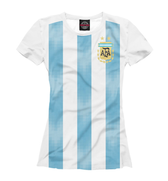 Женская футболка с изображением Форма Сборной Аргентины цвета Белый