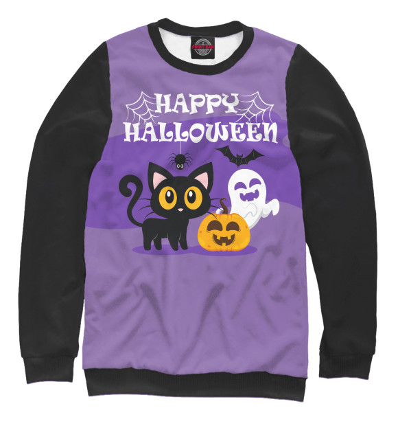 Свитшот для мальчиков с изображением Happy Halloween цвета Белый