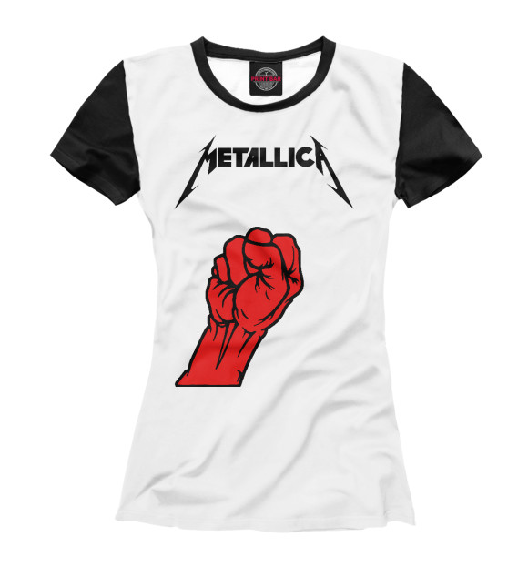 Футболка для девочек с изображением Metallica цвета Белый