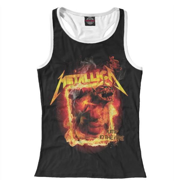 Женская майка-борцовка с изображением Metallica цвета Белый