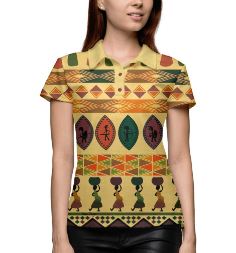 

Поло Print Bar, Белый, African motif