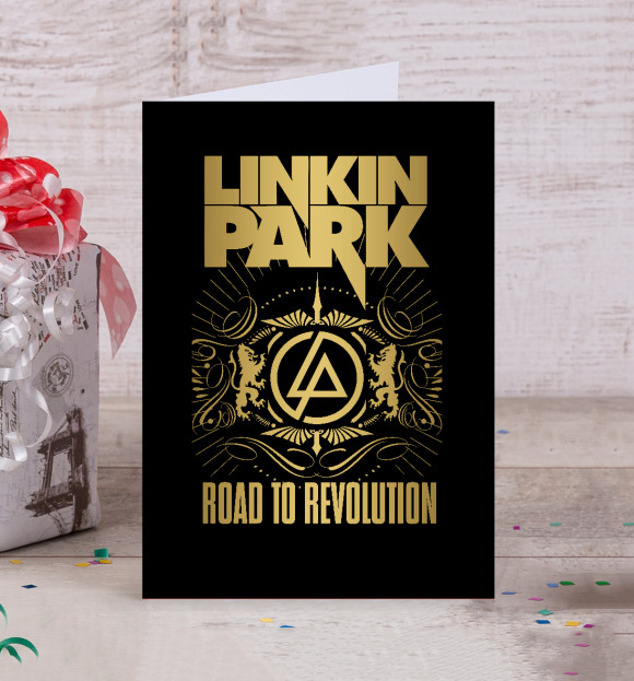 Открытка с изображением Linkin Park цвета Белый
