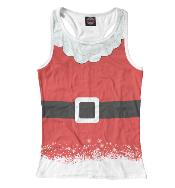 Женская майка-борцовка с изображением Дед мороз цвета Белый