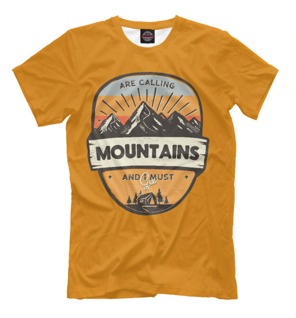 Мужская футболка с изображением Горы цвета Светло-коричневый