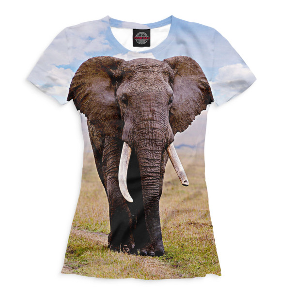 Футболка для девочек с изображением Слоны цвета Белый