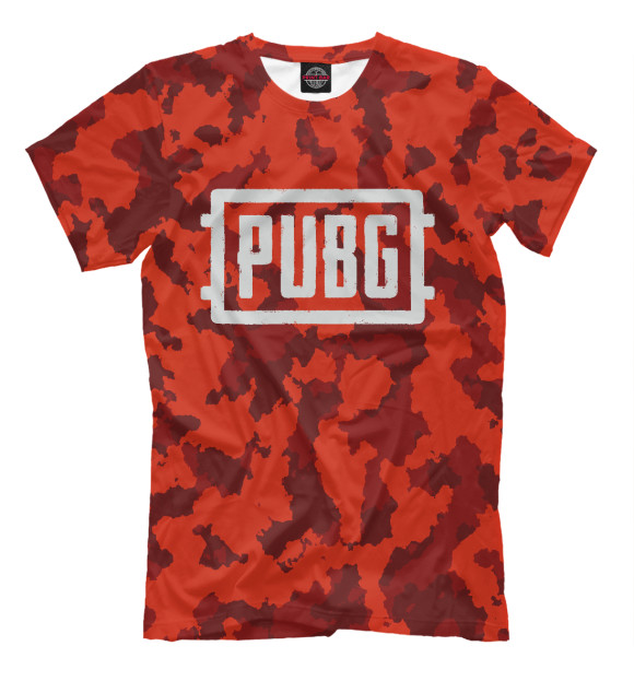 Мужская футболка с изображением PUBG Red Abstract цвета Светло-коричневый