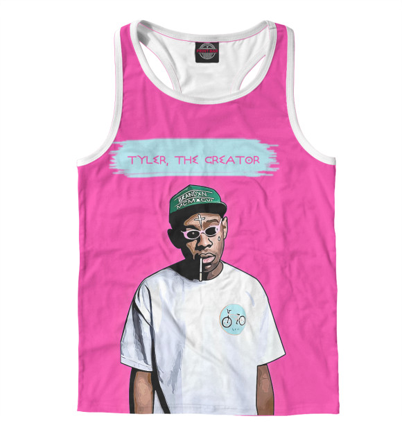 Мужская майка-борцовка с изображением Tyler The Creator цвета Белый