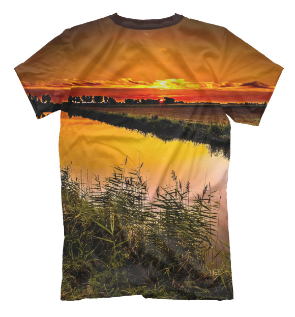 Мужская футболка с притом Зарево цвета Белый Мужская футболка с изображением Зарево цвета Белый