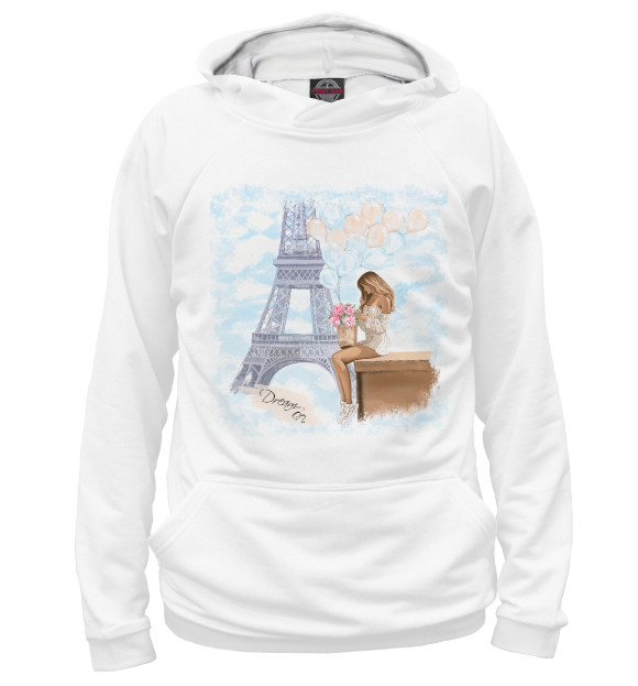 Худи для мальчика с изображением Париж цвета Белый